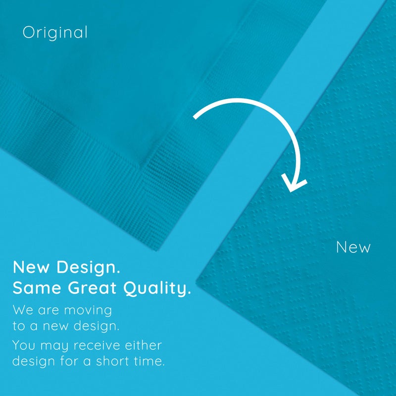 Creative Converting Touch of Color 2-Ply 50 Count Paper Beverage Napkins, Turquoise - Image 5